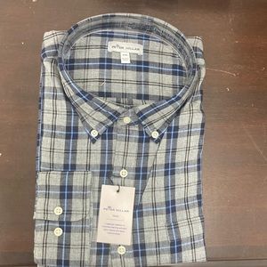 Peter Millar Cotton checked button down collar shirt